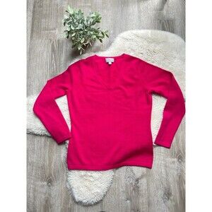 PURE COLLECTION 100% CASHMERE HOT PINK SWEATSHIRT SZ 6